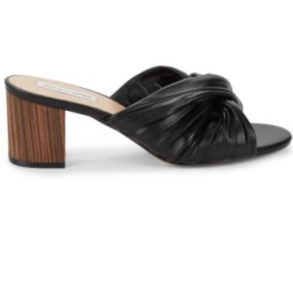SAKS FIFTH AVENUE Chloe Leather Slide Sandals Black